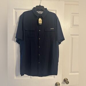 Men's Navy Blue Casual Button Down Shirt